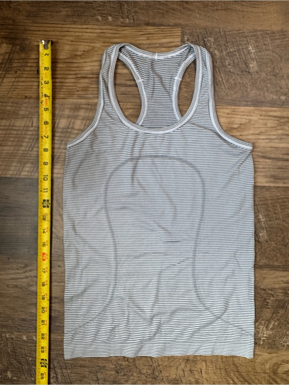 lululemon athletica Women's Striped Racerback Tank - White & Light Gray